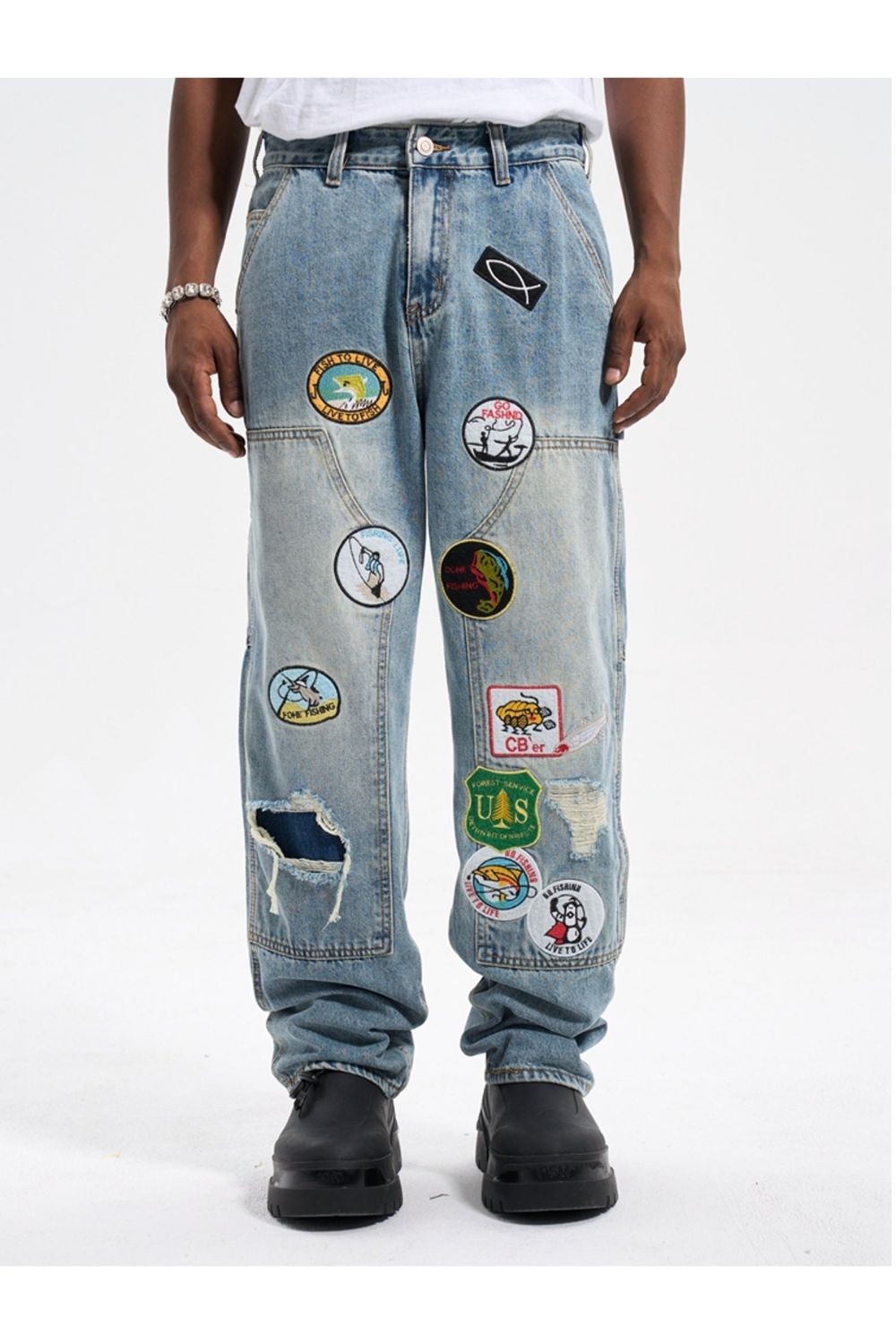 Jeans With Flare Design Patch