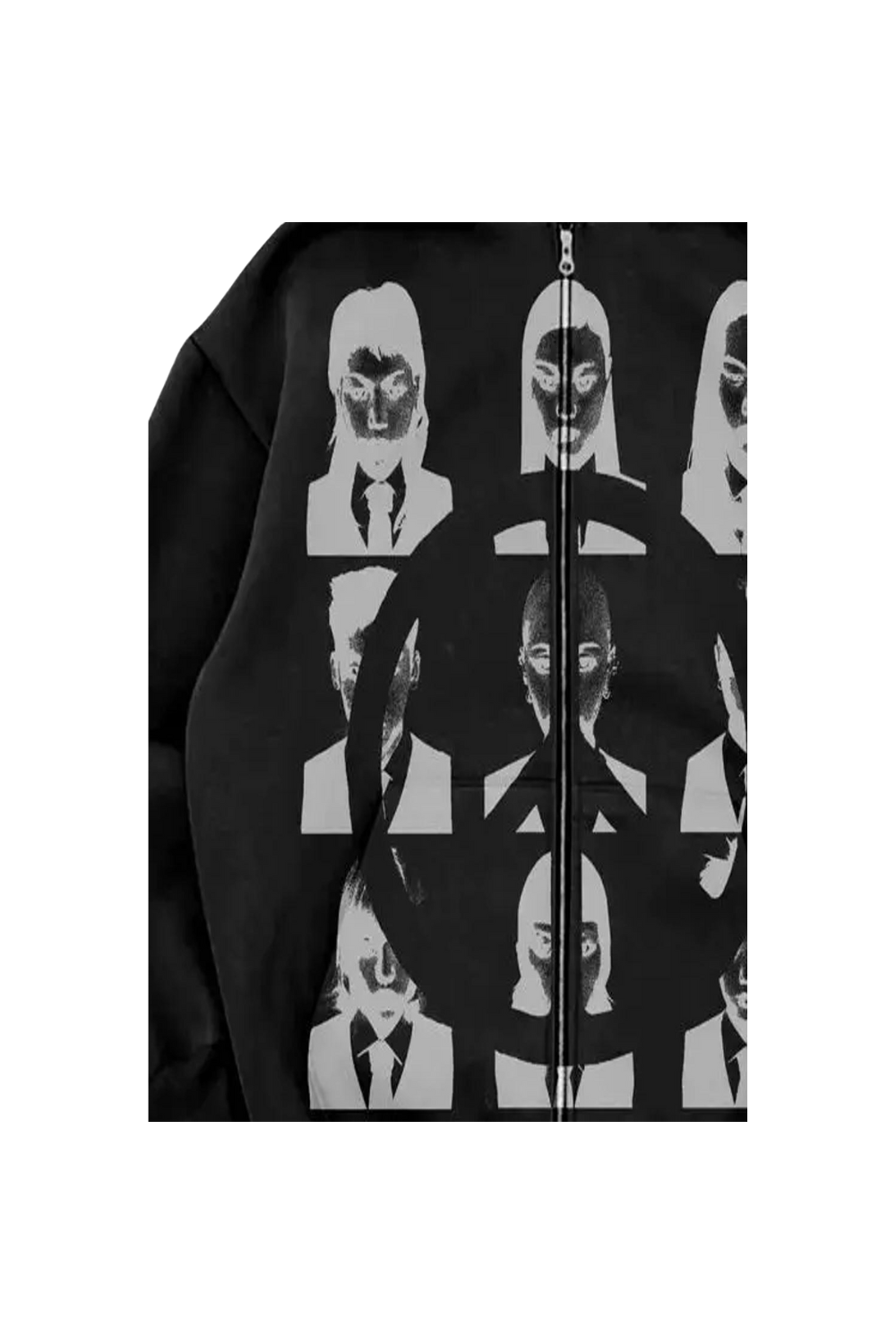 'Masked Icons' Graphic Zip Hoodie