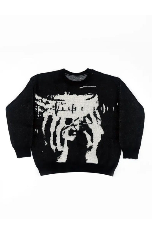 'Telepathy' Graphic Knitted Sweater