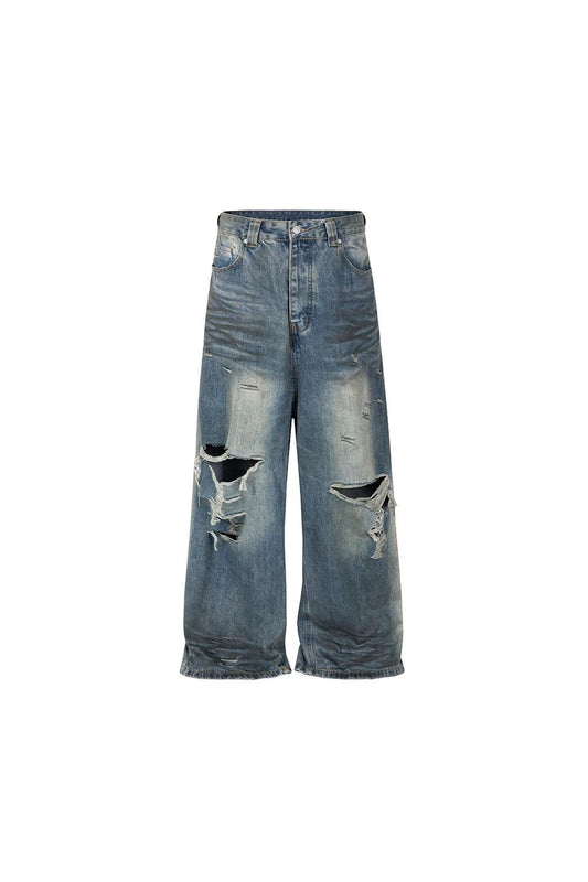 'Frayed' Ripped Baggy Jeans