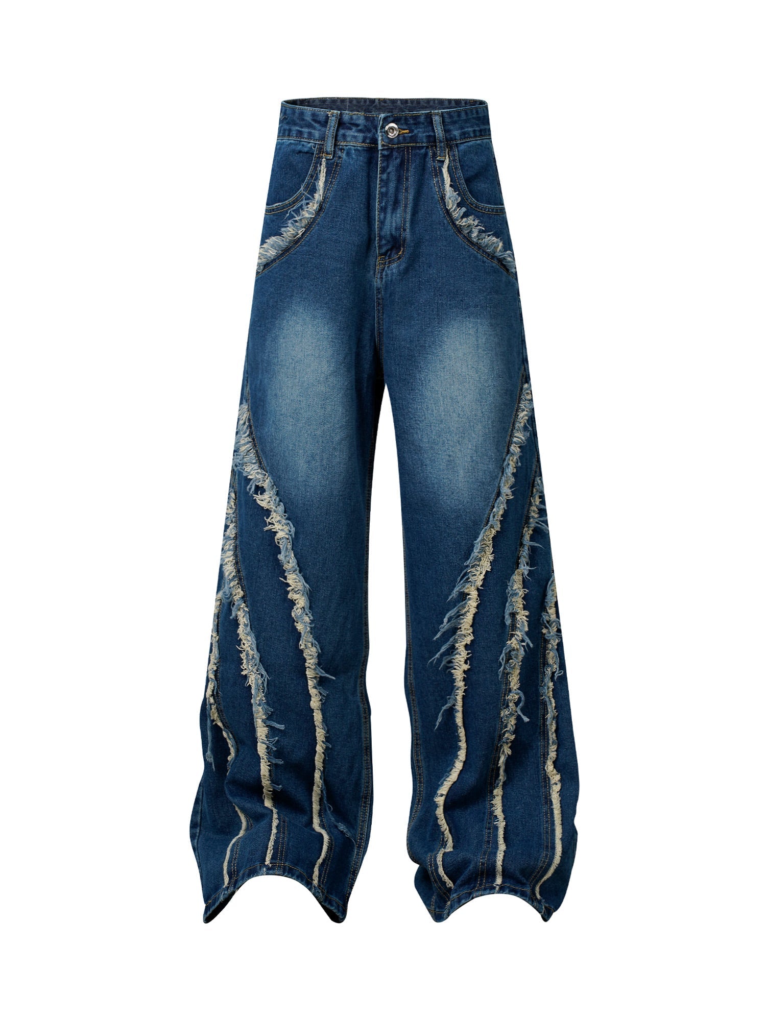 'Wave' High Street Hip-hop Fur Accent Jeans