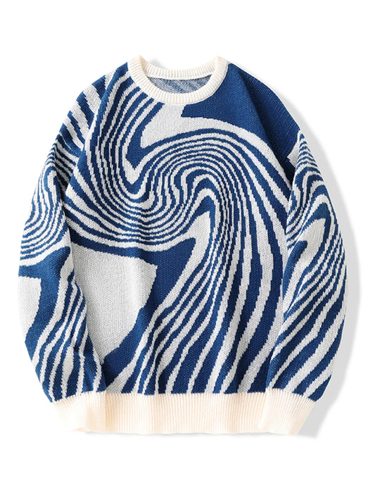 Graphic Swirl Knitted Sweater