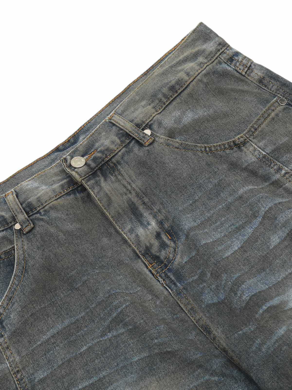 'District' High Street Distressed Jeans