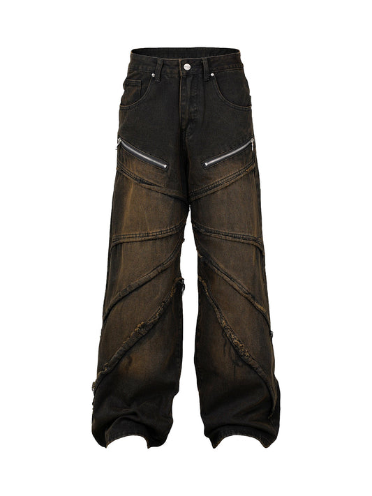 'Vortex' Washed Distressed Baggy Jeans