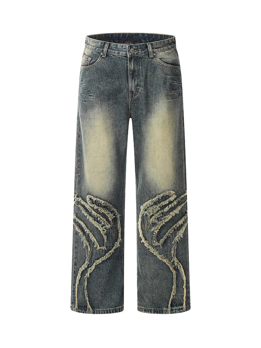 'Graffiti' Hand-painted Baggy Jeans